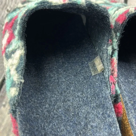 MANDEL Made in Italy Blue White & Pink Stars Slip On Clogs Mules Flats - Picture 15 of 17